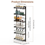 6-Tier Over the Door Pantry Organizer, Large Metal Door Spice Rack, Hanging Heavy-Duty Pantry Door 68119486