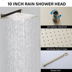 ZUN 10inch Wall Mounted Rainfall Shower Head System Shower Faucet W121749872