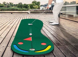 9.8ftx3ft Par 3 Golf Putting Green - Kidney-Shaped, True-Roll Surface, Green PVE Material 93744332