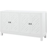 ZUN TREXM Large Storage Space Sideboard, 4 Door Buffet Cabinet with Pull Ring Handles for Living Room, WF304838AAK