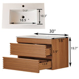 30" Wall Mounted & Floating Single Vanity with Ceramic Sink W1826P255391