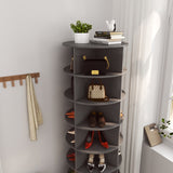 ZUN new 360 gray rotating shoe cabinet with 7 layers can accommodate up to 28 Paris shoes W1320P156771