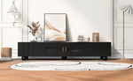 ZUN U-Can Modern TV Stand for TVs up to 80 Inches, Entertainment Center with Glass Door, 2 Drawers and WF323694AAB
