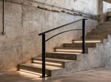 Handrails for Outdoor Steps, Fit 1 or 3 Steps Outdoor Stair Railing, Black Wrought Iron Handrail, W2286P386945