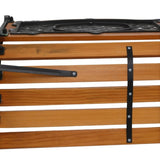 49" Garden Bench Outdoor Patio Park Chair Furniture Hardwood Slats Cast Iron Frame 40097071