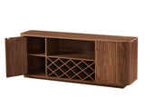 58" Modern Wavy Curve Sideboard-Multifunctional storage cabinet with wine rack and glassware holder, W1162P478268