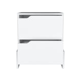 Nightstand with 2-Drawers, End Table with Sturdy Base, White B097120605