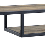 Rustic Oak and Black Console Table with 2 Shelves B062P185673