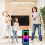 ZUN 8in Wireless Portable Bluetooth Karaoke Speaker with TF/USB/AUX/FM/TWS, LED Disco Light, Bluetooth 32087973