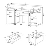 ZUN 55-inch Office Computer Desk with2 Drawers in White B016P210454