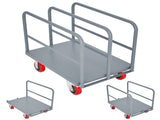 Steel Panel Truck, Heavy Duty Drywall Cart Lumber Cart Platform Truck Flat Cart, 2000lbs, 6" Swivel W1422P208626