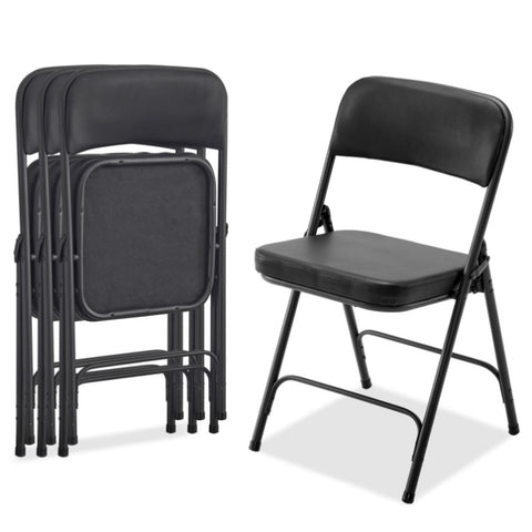 ZUN 4 Pack Metal Folding Chairs with Padded Seat and Back, for Home and Office, Indoor and Outdoor 66232758