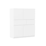 White wooden storage cabinet with 4 doors and 2 drawers W1320P191441