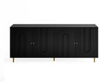 Modern Black Lacquered 4 Door Wooden Cabinet Sideboard Buffet Server Cabinet Storage Cabinet, for W1435P228914