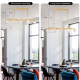 Crystal Chandelier for Dining Room, 8-Light Kitchen Chandelier Light Fixture Modern Metal Industrial W1592P251074