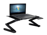 360-Degree Rotation Multifunctional Portable Folding Table with Fan & Mouse Black 35175416