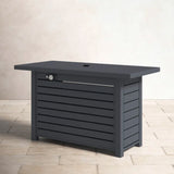 Steel Propane/Natural Gas Outdoor Fire Pit Table with Lid B120142329