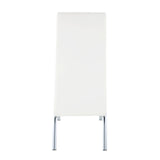 White and Chrome Armless Solid Back Side Chair B062P182720