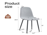 Comfortable Linen-Cotton Dining Chair Set - Four Pieces in Light Gray.Integrated Seat and W1151P228095