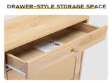 Rattan-covered shoe cabinet with 1 drawer and 2 flip-top drawers, made of particleboard, 60958170