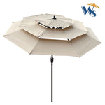 ZUN 9Ft 3-Tiers Outdoor Patio Umbrella with Crank and tilt and Wind Vents for Garden Deck Backyard Pool W65627936