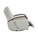 1pc Swivel Gliding Recliner Faux Leather Upholstered Solid Rubberwood Arms Luxurious Living Room B011P329245