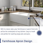 ZUN Fireclay 33" L X 18" W Double Basin Farmhouse Kitchen Sink With Grid And Strainer W1225122760