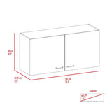White and Light Grey 2-Door 2-Compartment Wall Cabinet B06280398