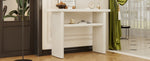 ZUN TREXM Elegant Minimalist Console Table with Rounded Edges and Sturdy Shelf Design for Entryway, N715P195554E