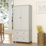 ZUN 70" Tall Kitchen Pantry Storage with 2 Drawers and 3 Shelves, Minimalist Wood Large Storage W2557P167887