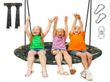 Heavy-Duty Steel Round Tree Swing, 600D OxfordPP Cloth, 330LBS Load Adjustable Height for Backyard 05335906
