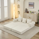 Comfy Convertible Folding Mattress Couch, Floor Bed, Chenille Floor with Armrest, Floor W1143P330248