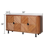 ZUN Accent Storage Cabinet, Modern Accent Buffet Cabinet Adjustable Shelves, Freestanding Sideboard W2729P202566