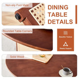 Chinese countryside retro walnut solid wood round table, simple modern imitation rattan table, W1512P355086