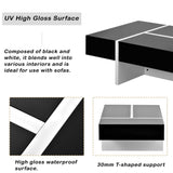 ON-TREND Contemporary Rectangle Design Living Room Furniture, Modern High Gloss Surface Cocktail WF292142AAB