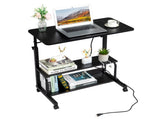 Black Wood Grain P2 15MM Particle Board with Melamine Coating Adjustable Computer Desk with 3 USB 63209704