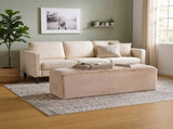 Almond Long Plush Ottoman, Modern Simple Footstool and Seat for Home Use N769P296342A