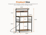 Bakers Rack with Power Outlet, 4-Tier Kitchen Coffee Bar and Microwave Stand, Storage Organizer, 93100756