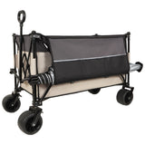 Tall Heavy-Duty Folding Wagon Cart with 480lbs Capacity All-Terrain Wheels, Side Pockets, Brakes & W2932P289385