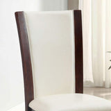 Style Comfort Contemporary 2pcs Side Chairs Dark Cherry And White Leatherette Cushion Seat Kitchen B011115669