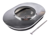 12" Oval Aluminum Full Finned Air Cleaner Polished Paper Element Fits for SB & BB CHEVY FORD & MOPAR 62270690
