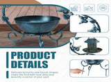 37.8 inch Bird Bath and Solar Bird Feeders Combo with Flower Planter Pedestal, Weather Resistant 30522581