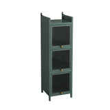Modern Three-tier Glass Door Cabinet with Featuring Four-tier Storage, for Entryway Living Room W757P241565