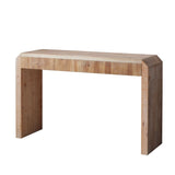 Rustic Wooden Console Table with Drawer Minimalist Design, Ribbed Texture, and Natural Finish W2729P239172