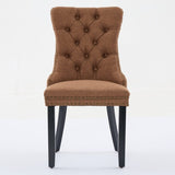 Nikki Collection Modern, High-end Tufted Solid Wood Contemporary Flax Upholstered Linen Dining Chair W1143P233649
