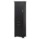 ZUN Tall Bathroom Storage Cabinet, Storage Cabinet with Two Different Size Drawers and Adjustable Shelf, 70088150