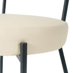 ZUN Modern kitchen dining chair Bentwood covered ash veneer Chair back, cream PU dining chair,metal W210132419