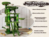 Large 70.87in Cat Tree W/2 Private Condos,3 Perches&Hanging Hammock,Skin-Friendly Short Plush&No W1578P447622
