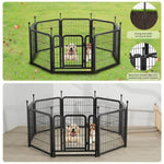 ZUN Dog Playpen 8 Panels 24" Height Heavy Duty Dog Fence Puppy Pen for Large Medium Small Dogs Indoor 31752527