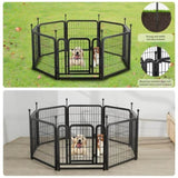 ZUN Dog Playpen 8 Panels 24" Height Heavy Duty Dog Fence Puppy Pen for Large Medium Small Dogs Indoor 31752527